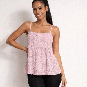 Pink Lace Camisole Top